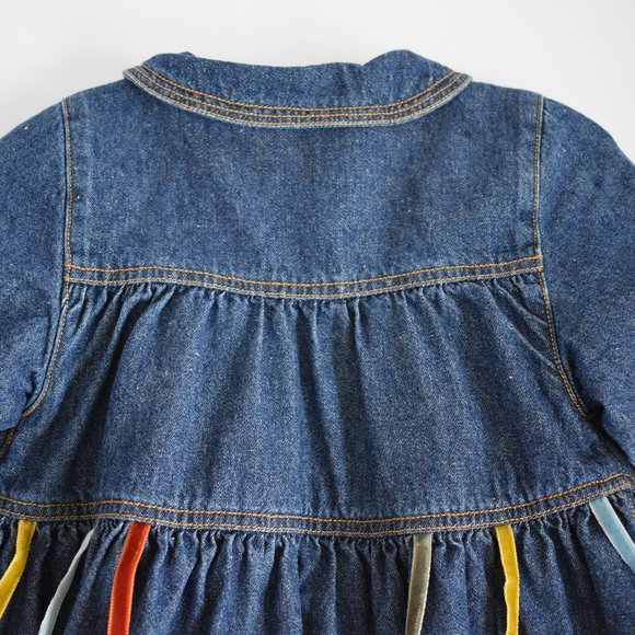 Catimini Denim Jean Dress with  Embroidered Details 18 Months (81 cm) - Picture 3 of 8